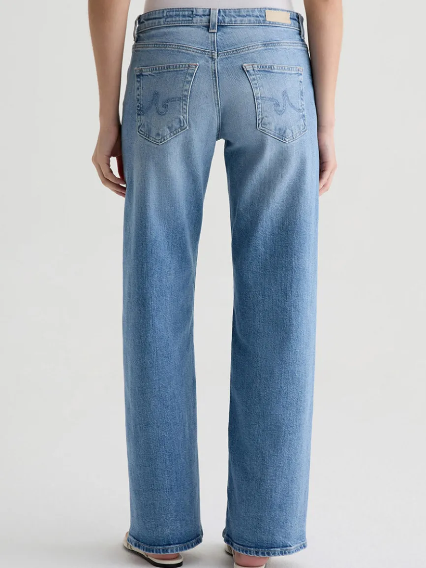 AG Jeans Adria Twisted Leg Low-Rise Wide Leg in Helios