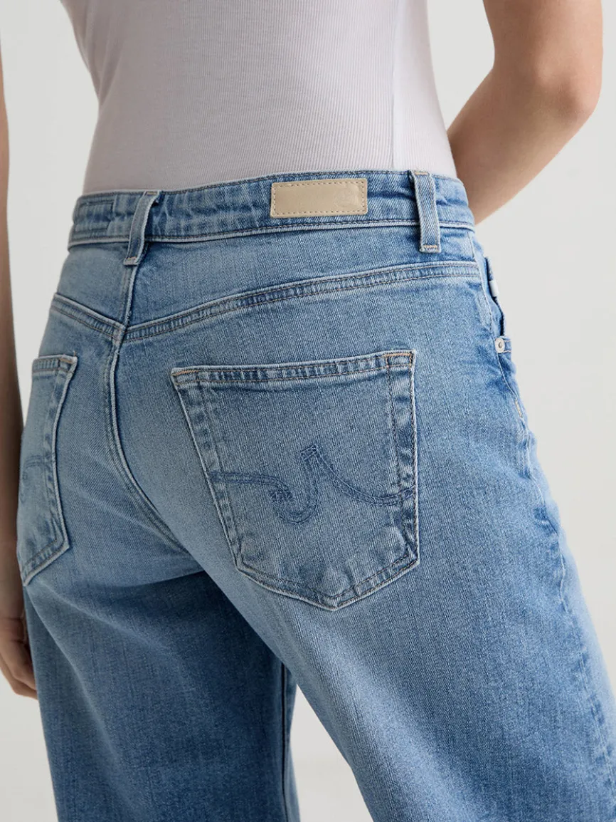 AG Jeans Adria Twisted Leg Low-Rise Wide Leg in Helios