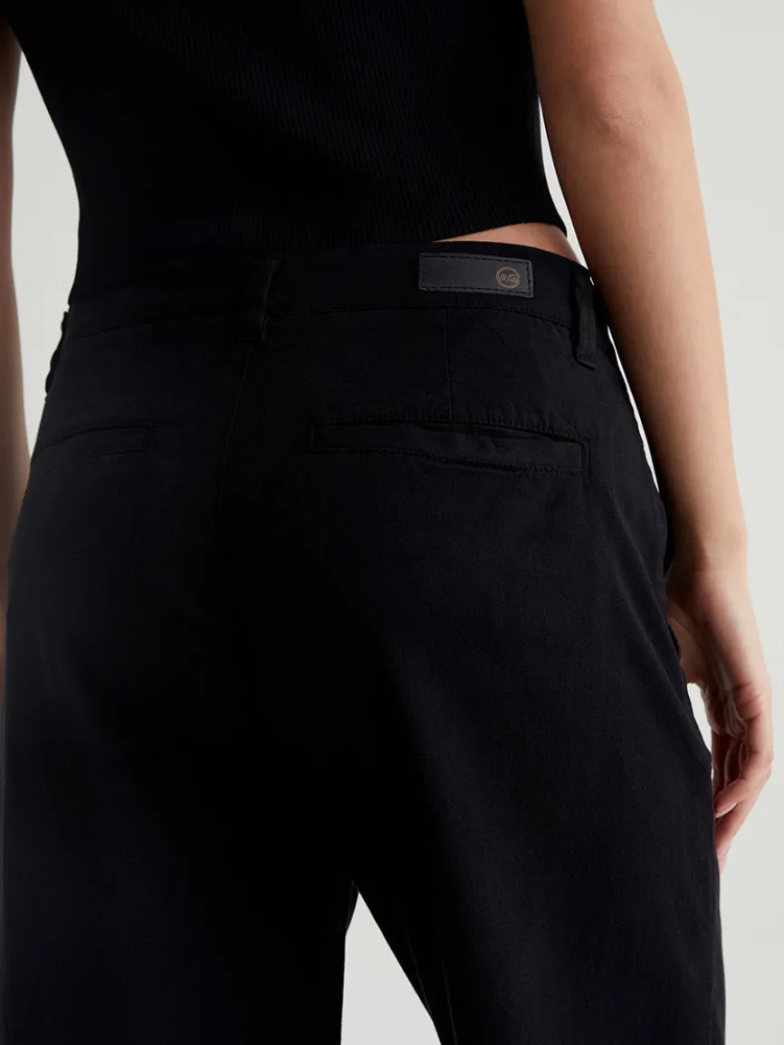 AG Jeans Caden Wide-Leg Trouser in Super Black
