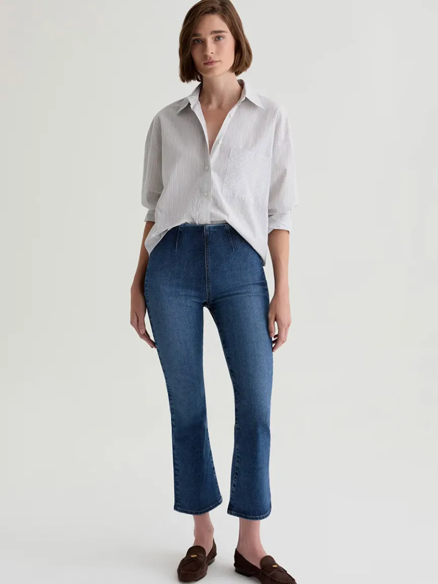 AG Jeans Farrah Pull On Mid-Rise Boot Crop in Moonlight