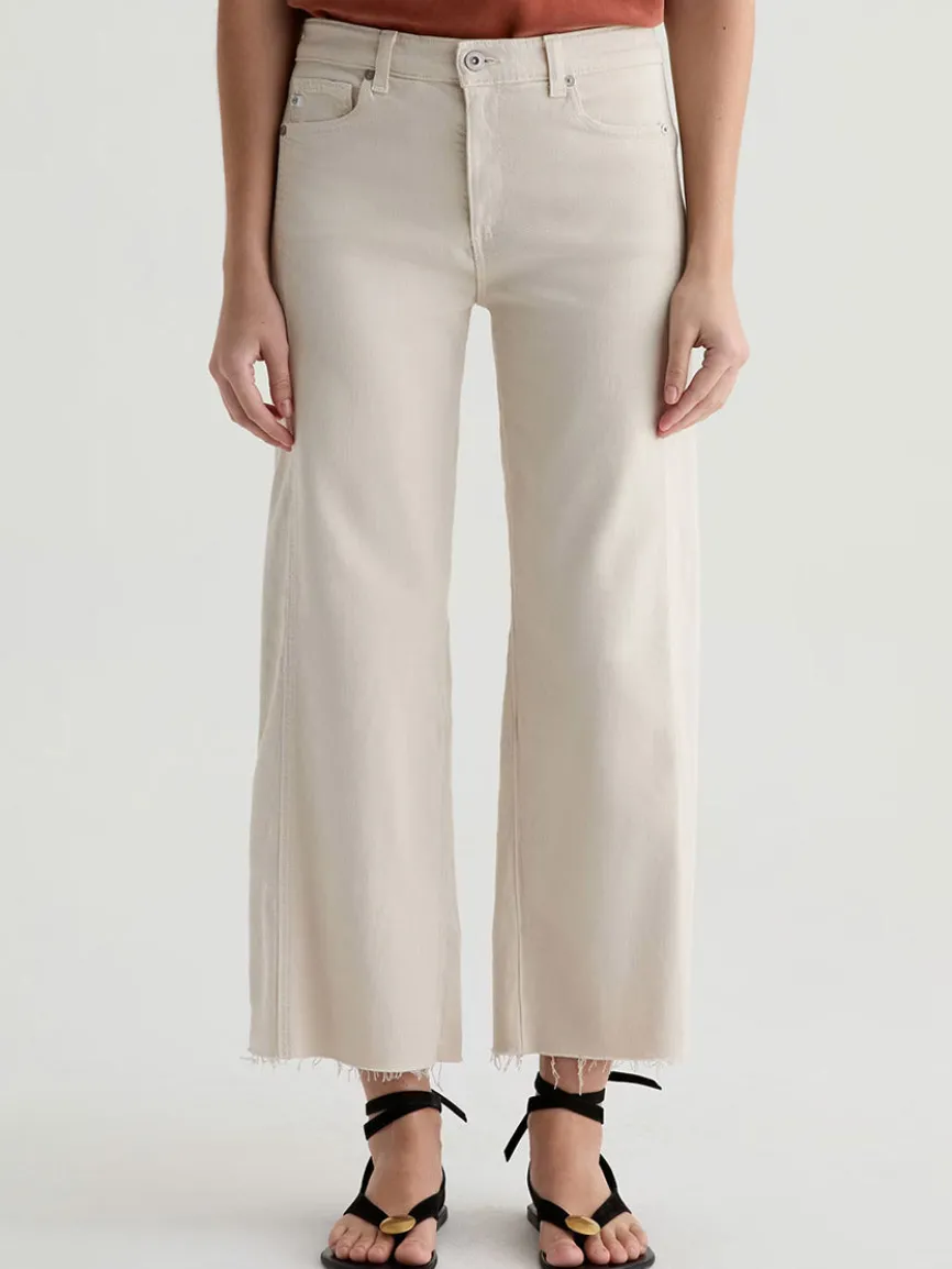 AG Jeans Saige Wide Leg Crop With Panel in Opal Stone