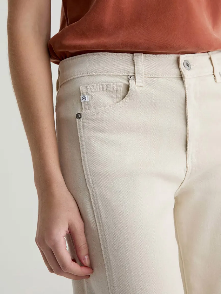 AG Jeans Saige Wide Leg Crop With Panel in Opal Stone