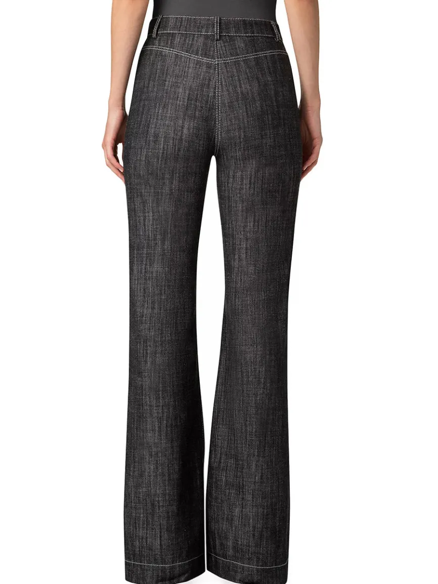 Akris Punto Courtney High-Rise Boot-Cut Jeans in Black Denim