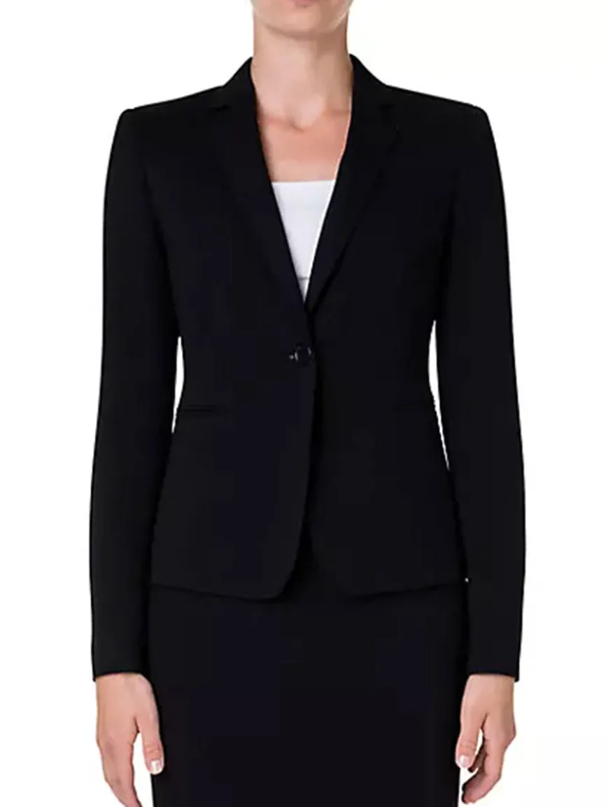 Akris Punto Elements One-Button Jersey Blazer in Black
