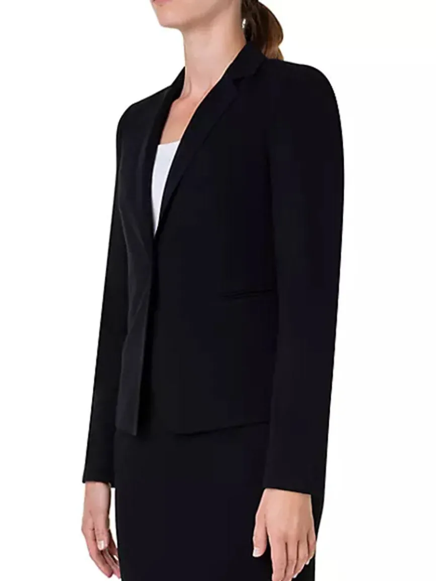 Akris Punto Elements One-Button Jersey Blazer in Black