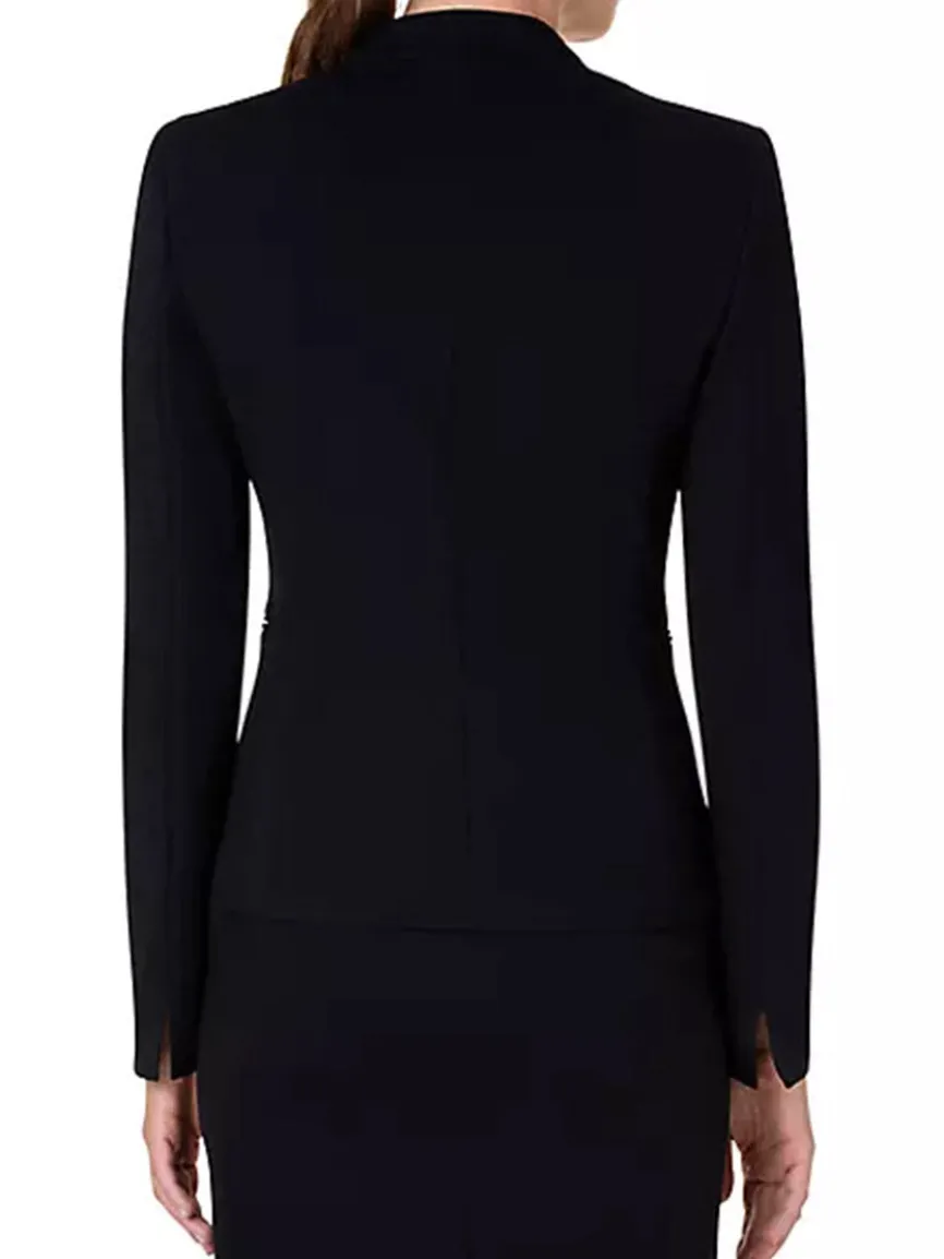 Akris Punto Elements One-Button Jersey Blazer in Black
