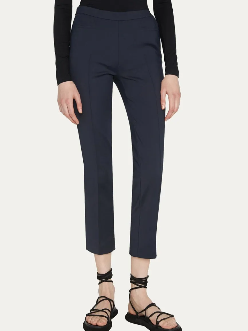 Akris Punto Franca Mid-Rise Ankle Pants in Navy