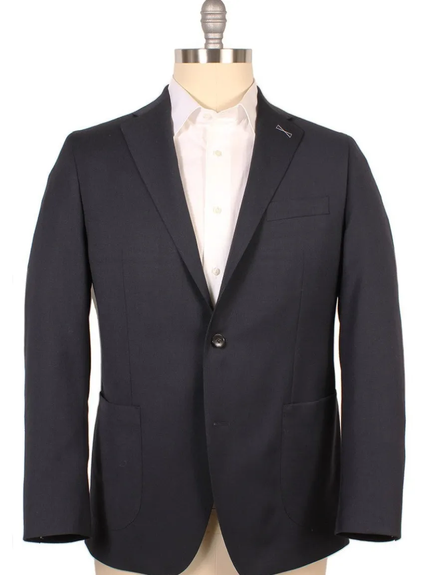 Atelier Munro Dark Blue Stretch Wool Blazer