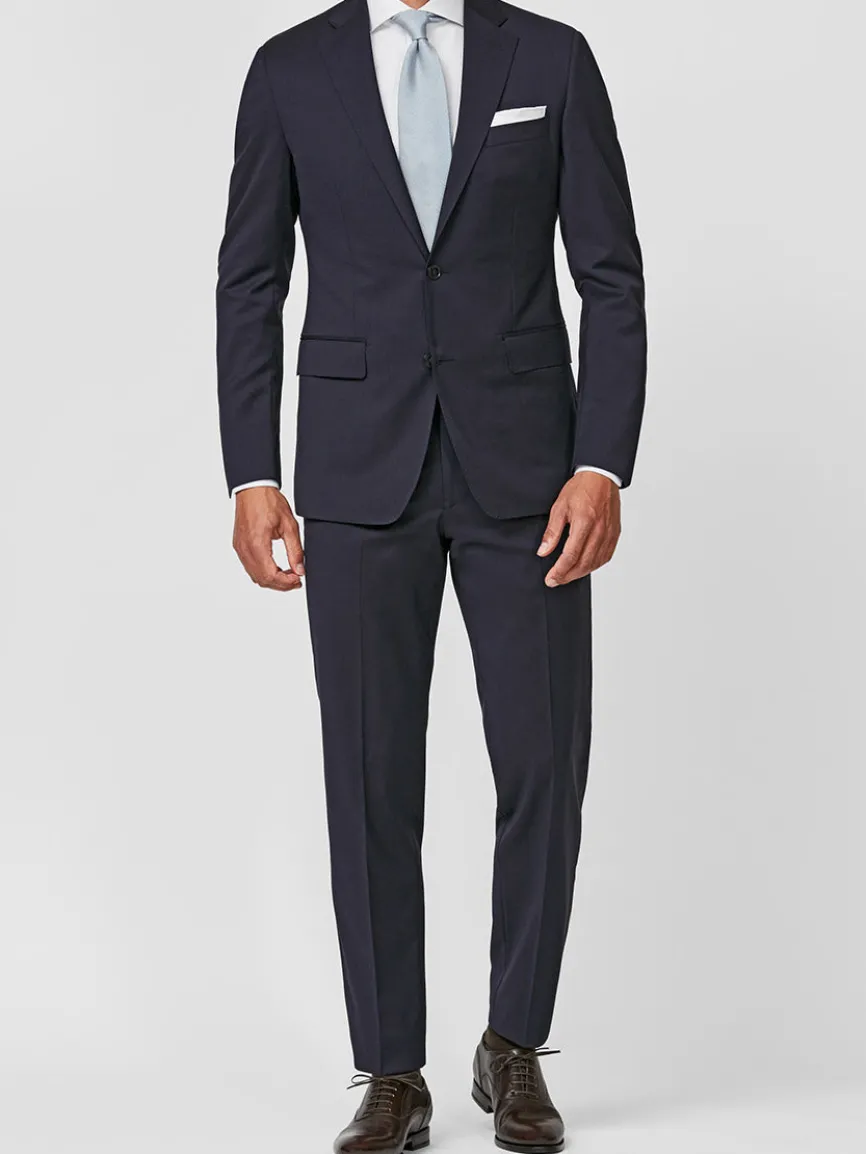 Atelier Munro Midnight Blue Twill 4-Season Wool Stretch Suit