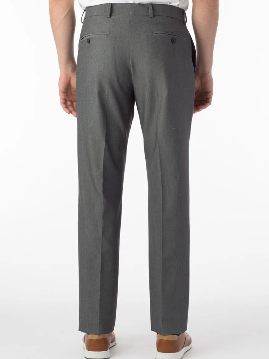 Ballin Connor Comfort 'EZE' Modern Flat Front Pant in Mid Grey