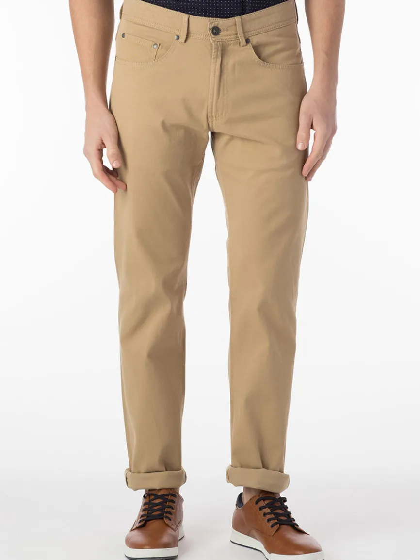 Ballin Crescent Modern 5 Pocket Twill Pants in Khaki