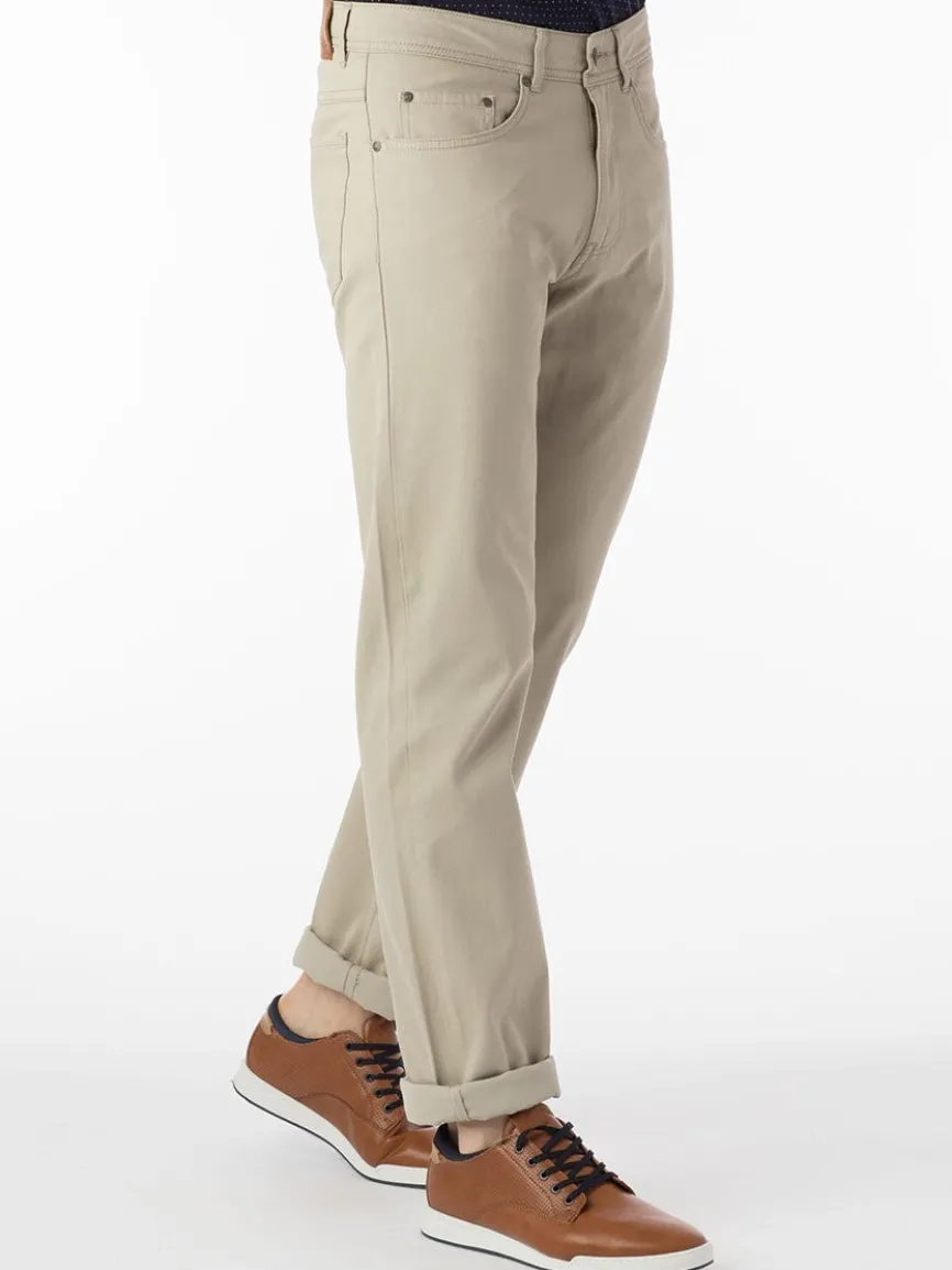 Ballin Crescent Modern 5 Pocket Twill Pants in Stone
