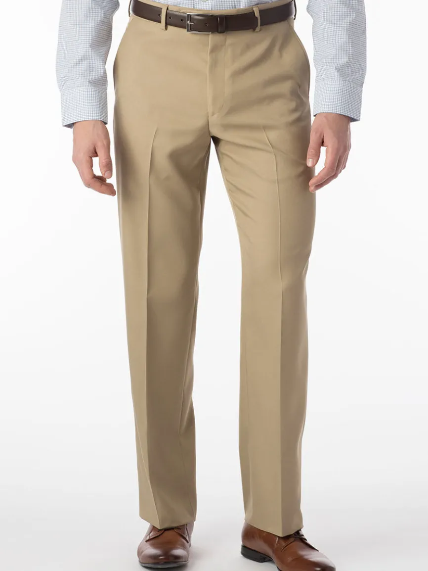 Ballin Dunhill Micro Nano Traditional Flat Front Pant in Tan