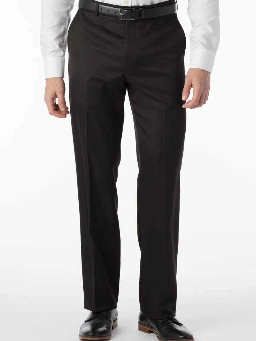 Ballin Dunhill Micro Nano Traditional Flat Front Pant in Black