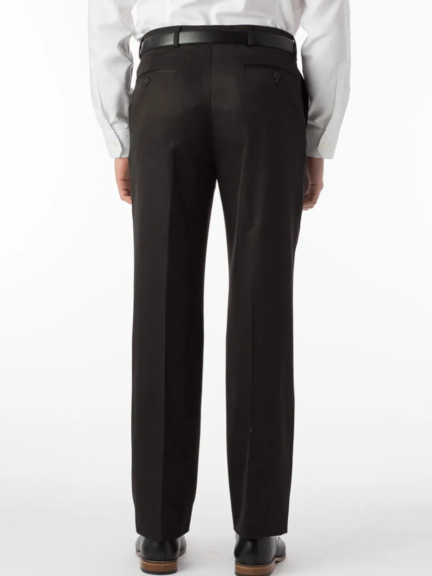 Ballin Dunhill Micro Nano Traditional Flat Front Pant in Black