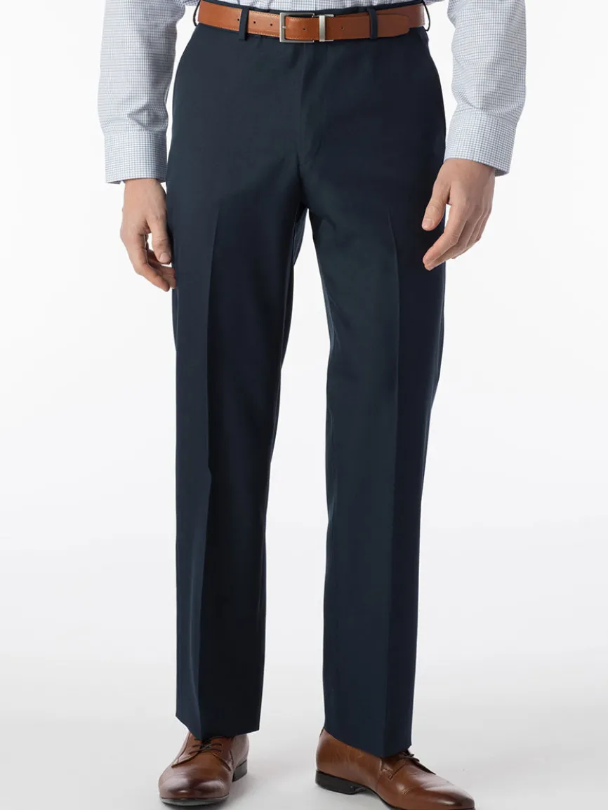 Ballin Dunhill Micro Nano Traditional Flat Front Pant in Navy