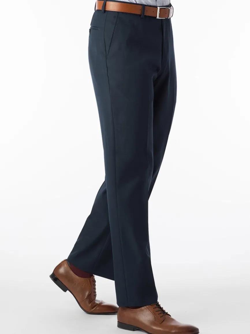 Ballin Dunhill Micro Nano Traditional Flat Front Pant in Navy