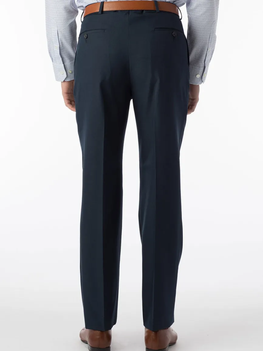 Ballin Dunhill Micro Nano Traditional Flat Front Pant in Navy