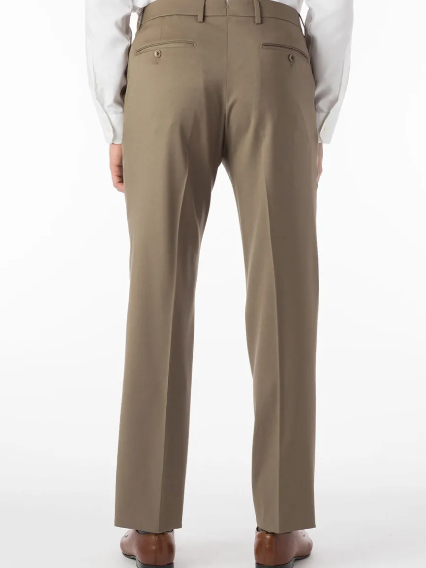 Ballin Houston Super 130s Modern Flat Front Pant in British Tan