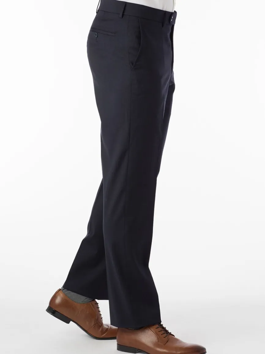 Ballin Houston Super 130s Modern Flat Front Pant in Navy