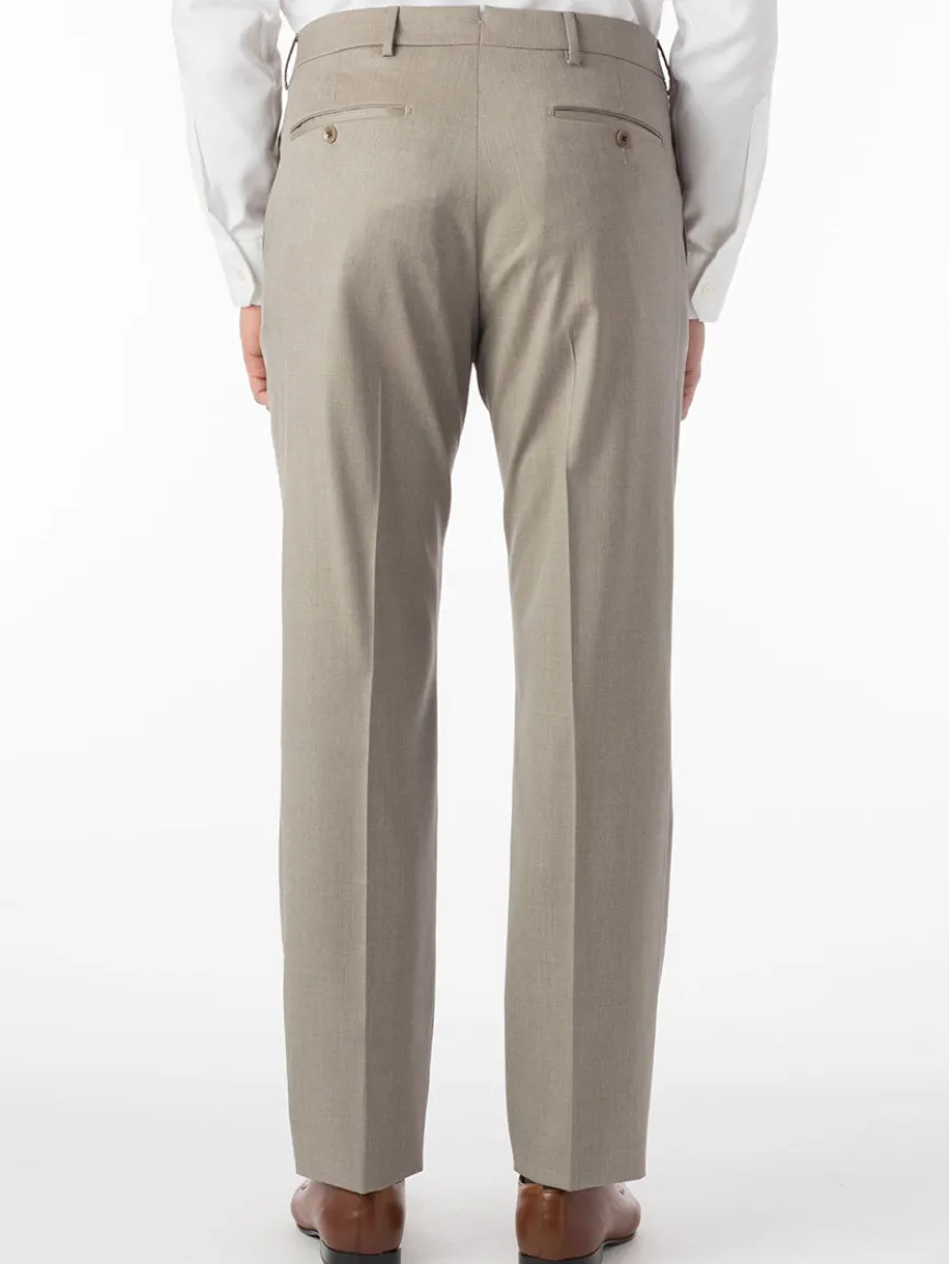 Ballin Houston Super 130s Modern Flat Front Pant in Tan