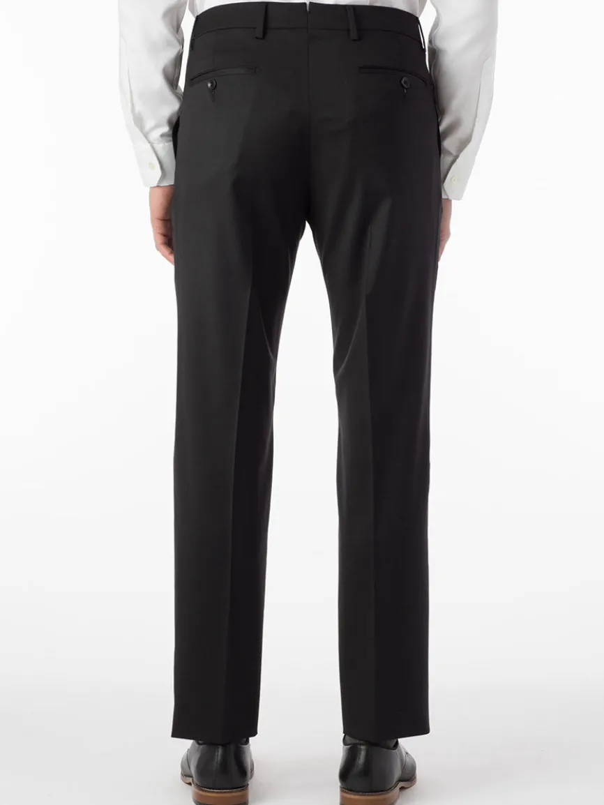 Ballin Houston Super 130s Modern Flat Front Pant in Black