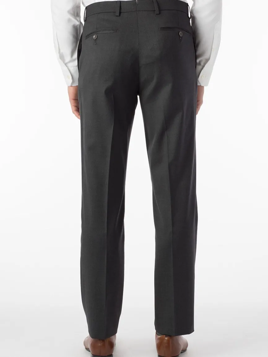 Ballin Houston Super 130s Modern Flat Front Pant in Charcoal