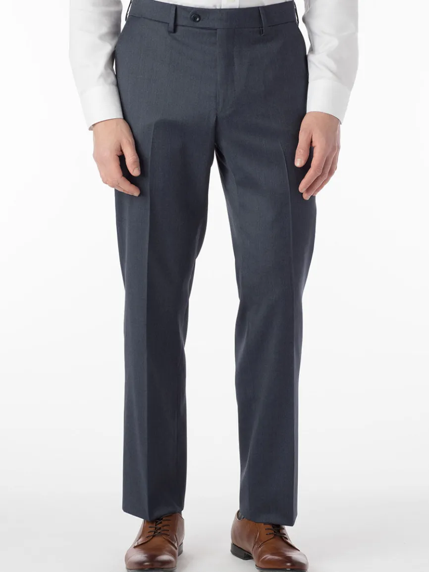 Ballin Houston Super 130s Modern Flat Front Pant in Navy Mix