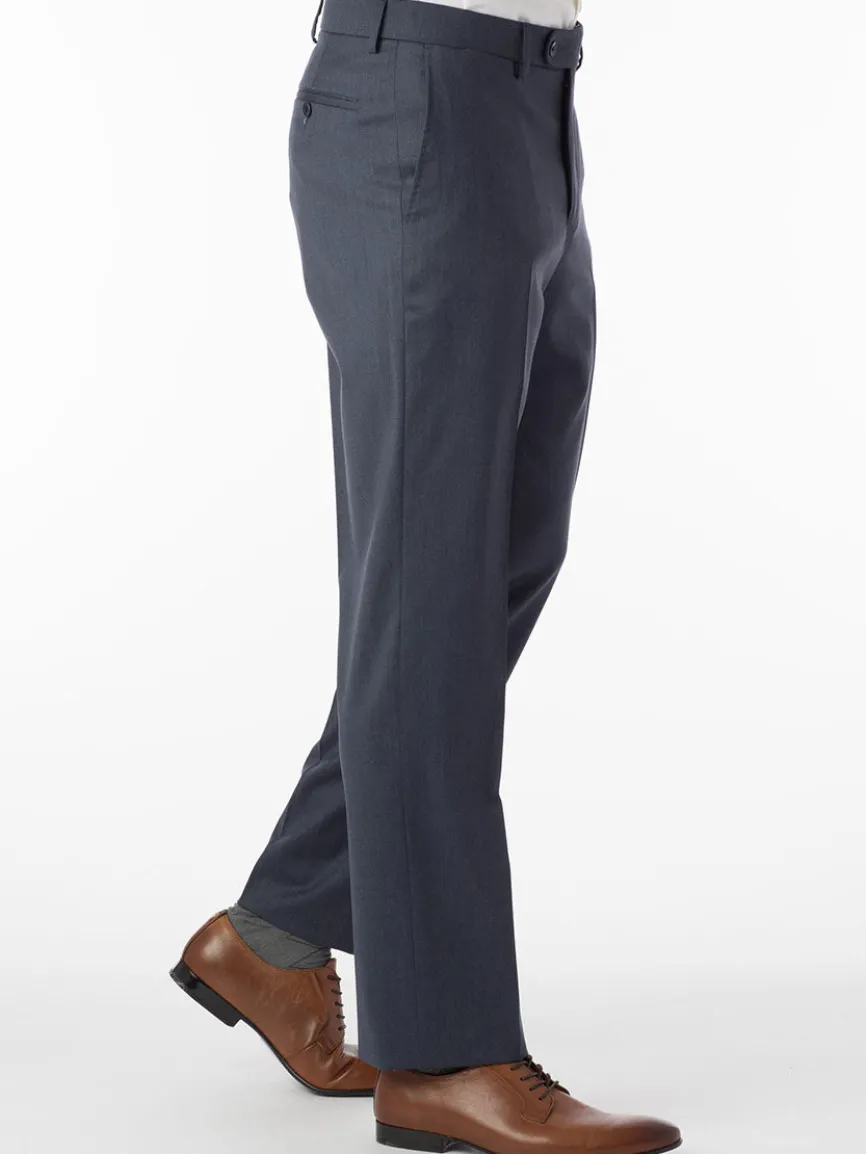 Ballin Houston Super 130s Modern Flat Front Pant in Navy Mix