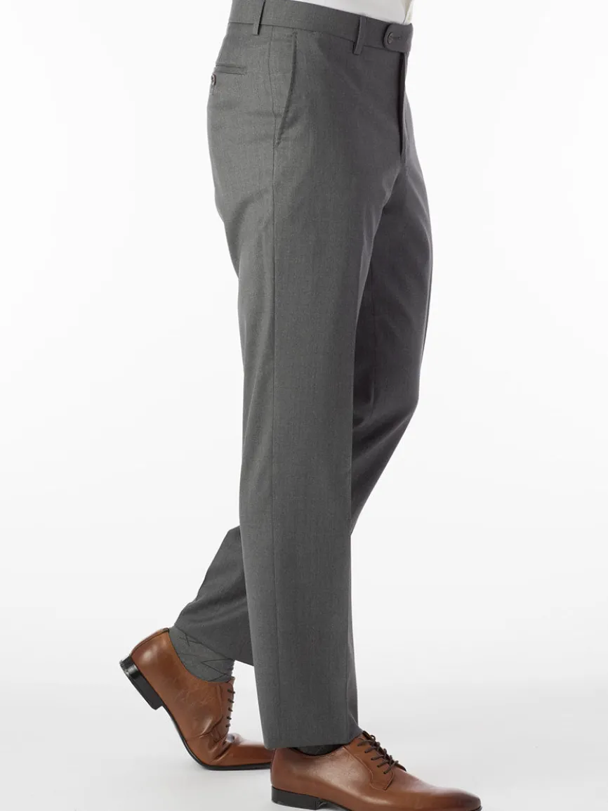 Ballin Houston Super 130s Modern Flat Front Pant in Grey