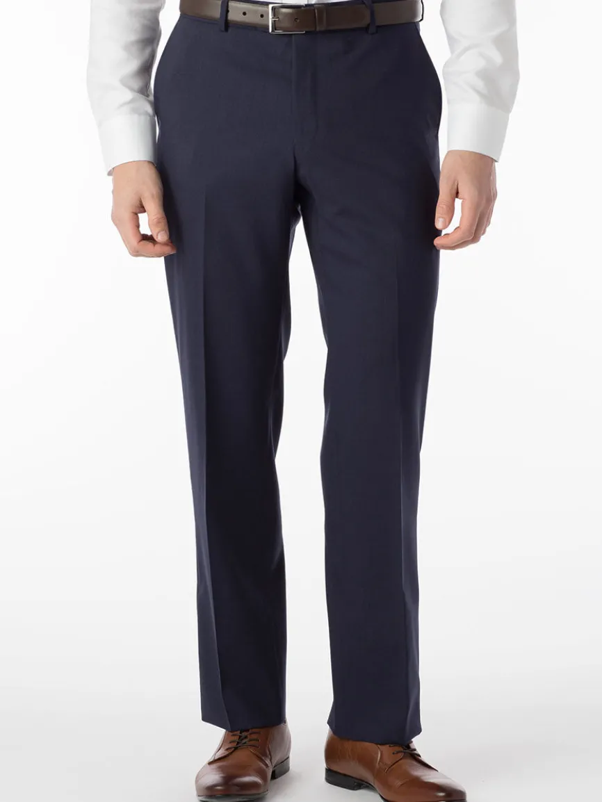 Ballin Soho Comfort 'EZE' Super 120s Modern Flat Front Twill Pant in New Navy