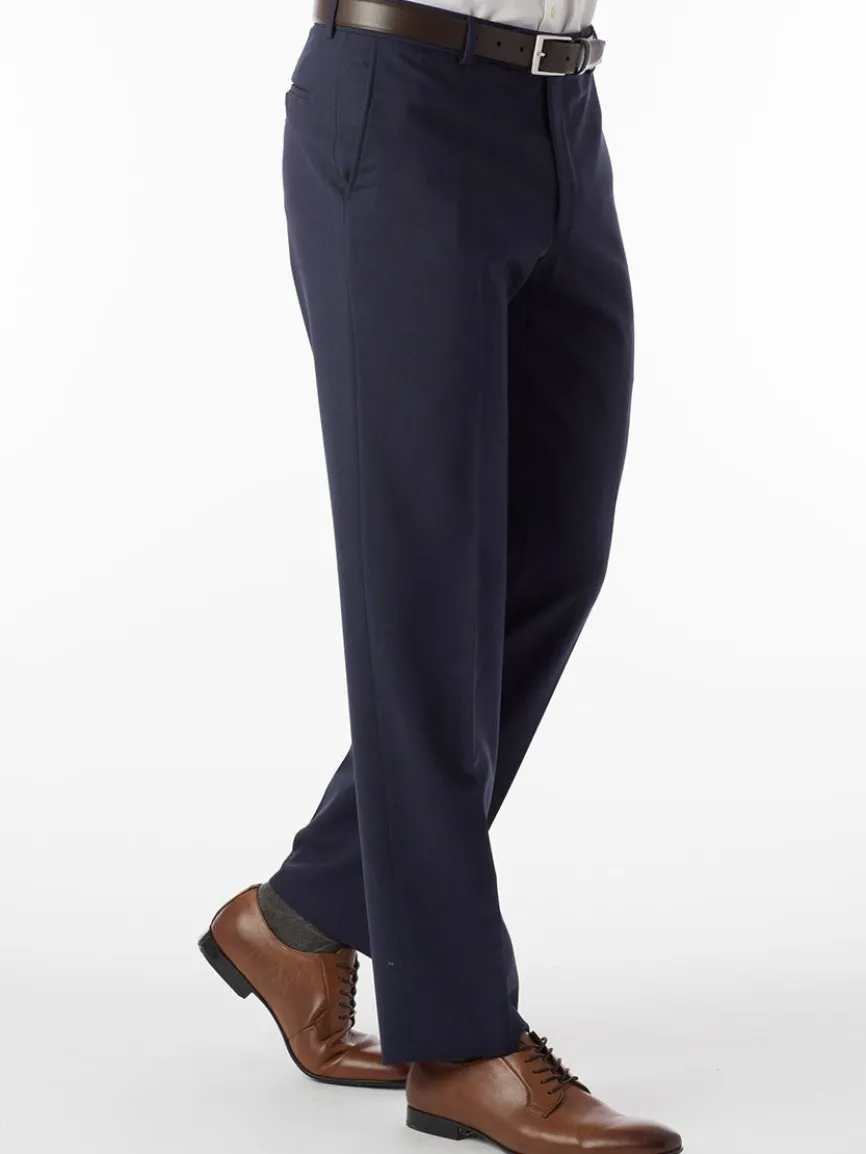 Ballin Soho Comfort 'EZE' Super 120s Modern Flat Front Twill Pant in New Navy