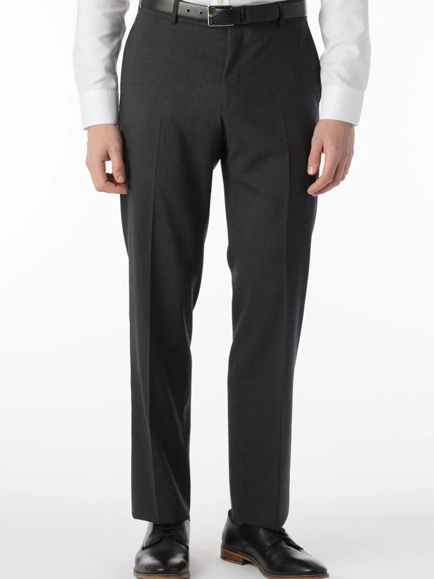Ballin Soho Comfort 'EZE' Super 120s Modern Flat Front Twill Pant in Grey