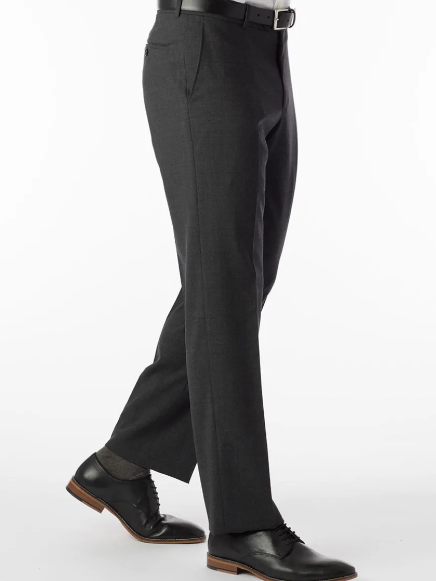Ballin Soho Comfort 'EZE' Super 120s Modern Flat Front Twill Pant in Grey