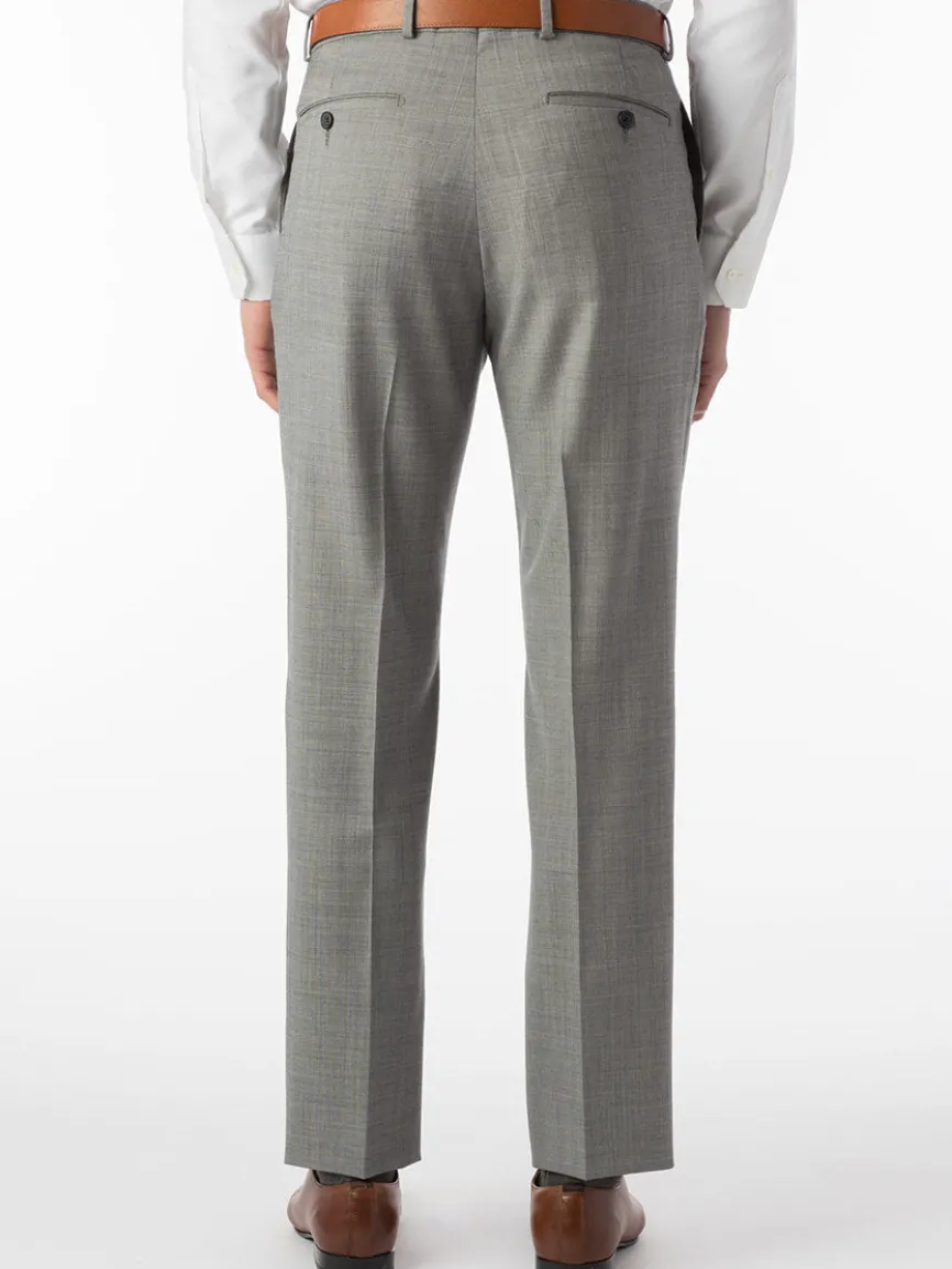 Ballin Soho Comfort 'EZE' Sharkskin Modern Flat Front Pant in Houndstooth