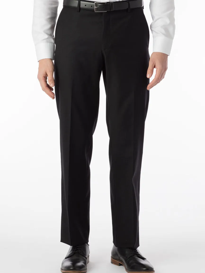 Ballin Soho Comfort 'EZE' Super 120s Modern Flat Front Pant in Black