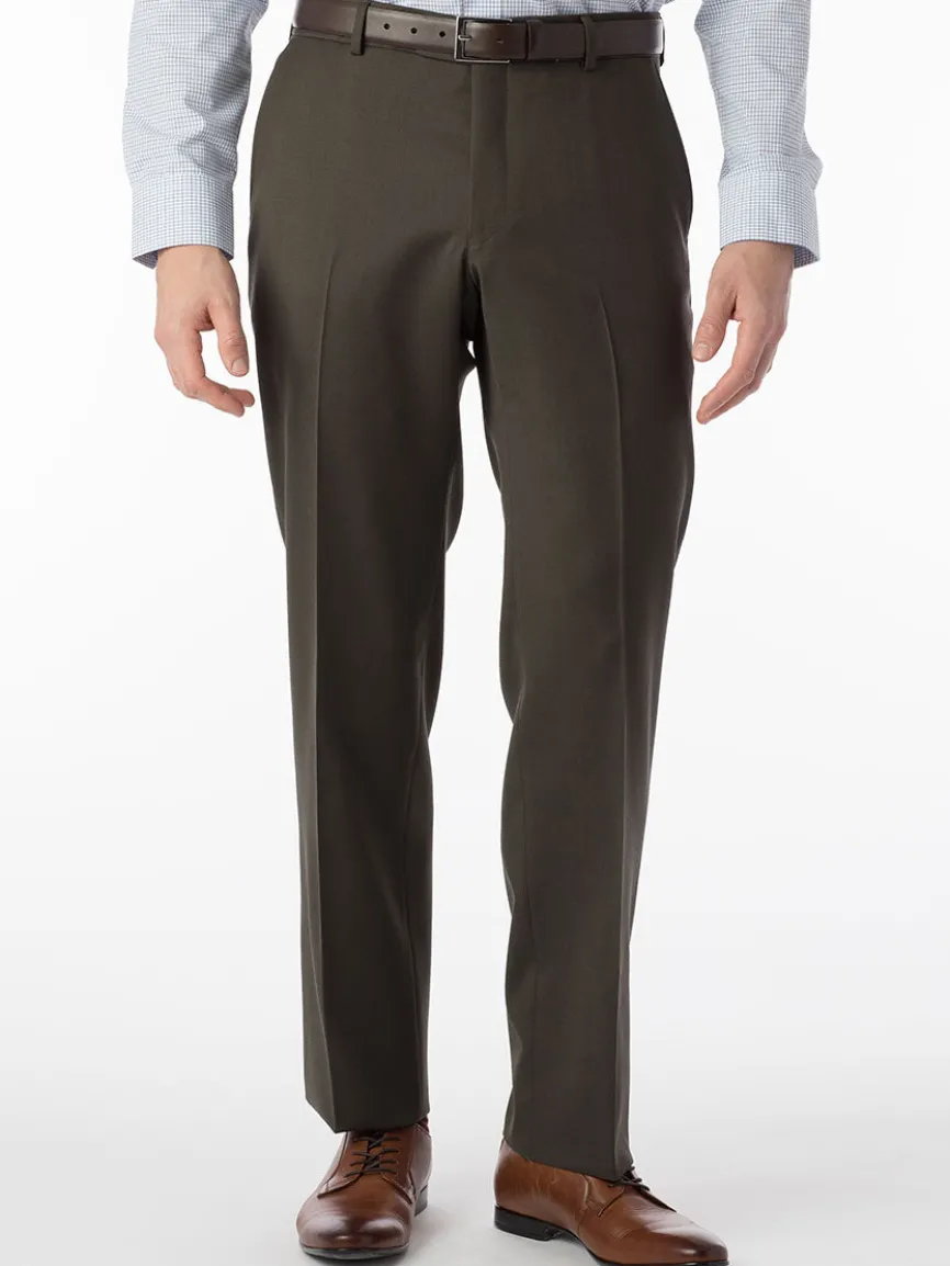 Ballin Theo Comfort 'EZE' Modern Flat Front Pant in Loden