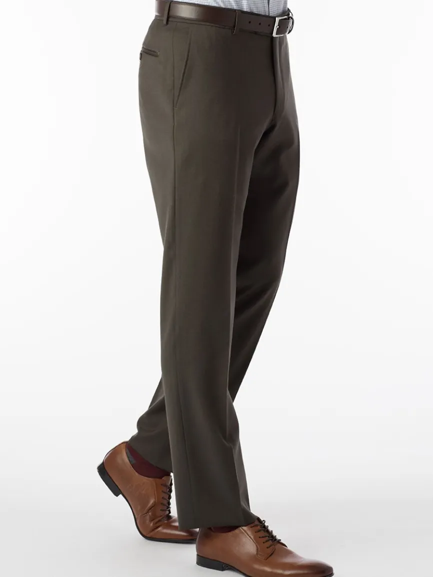 Ballin Theo Comfort 'EZE' Modern Flat Front Pant in Loden