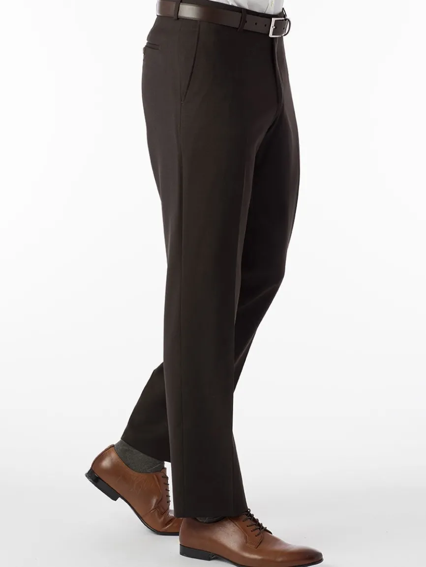 Ballin Theo Comfort 'EZE' Modern Flat Front Pant in Brown