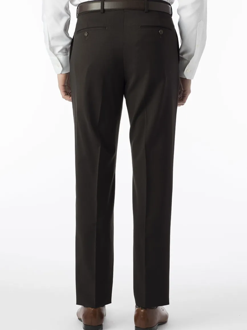 Ballin Theo Comfort 'EZE' Modern Flat Front Pant in Brown