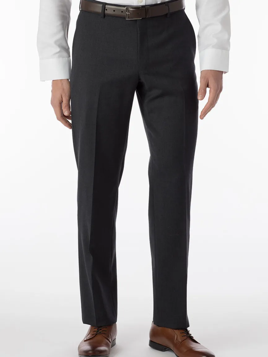 Ballin Theo Comfort 'EZE' Modern Flat Front Pant in Charcoal