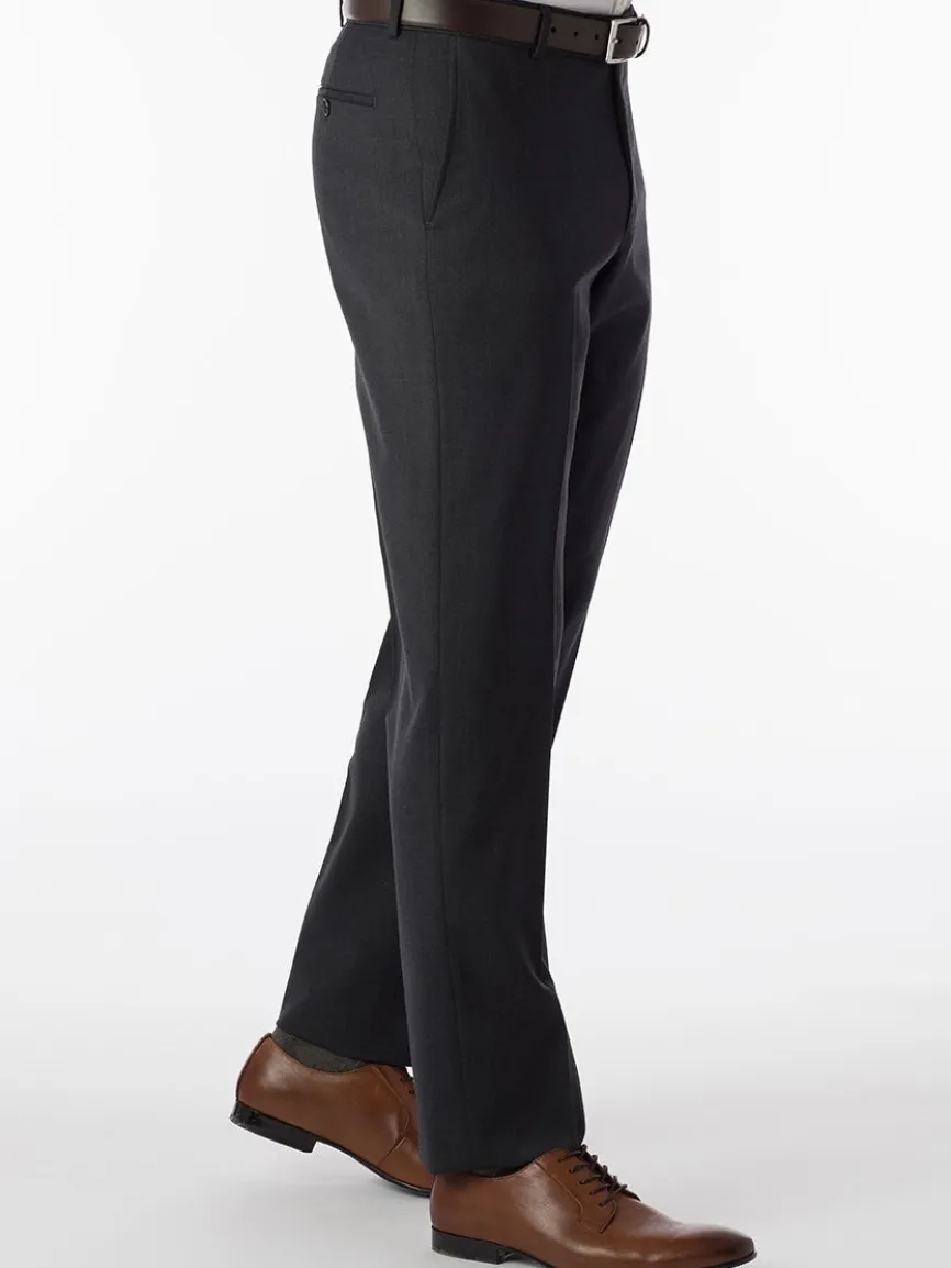 Ballin Theo Comfort 'EZE' Modern Flat Front Pant in Charcoal
