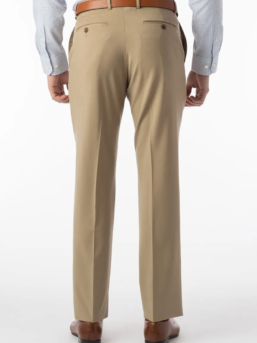 Ballin Theo Comfort 'EZE' Modern Flat Front Pant in Tan
