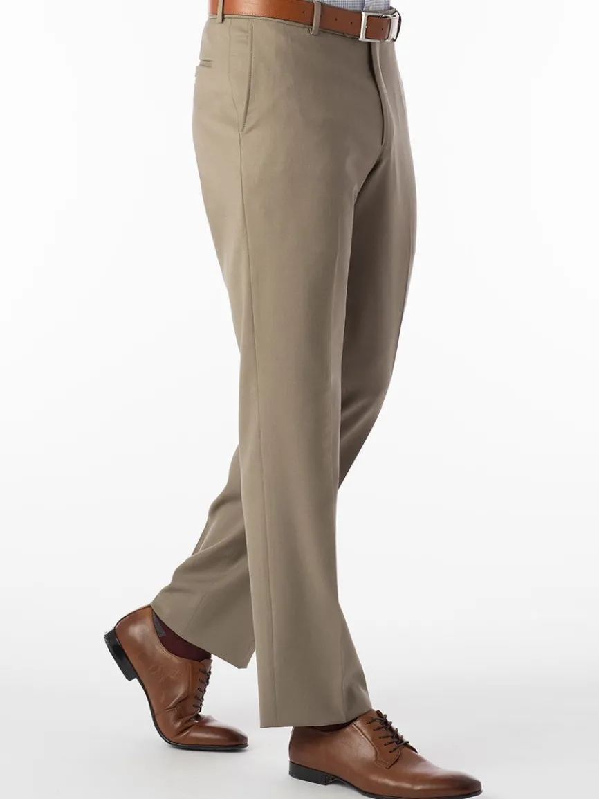 Ballin Theo Comfort 'EZE' Modern Flat Front Pant in British Tan
