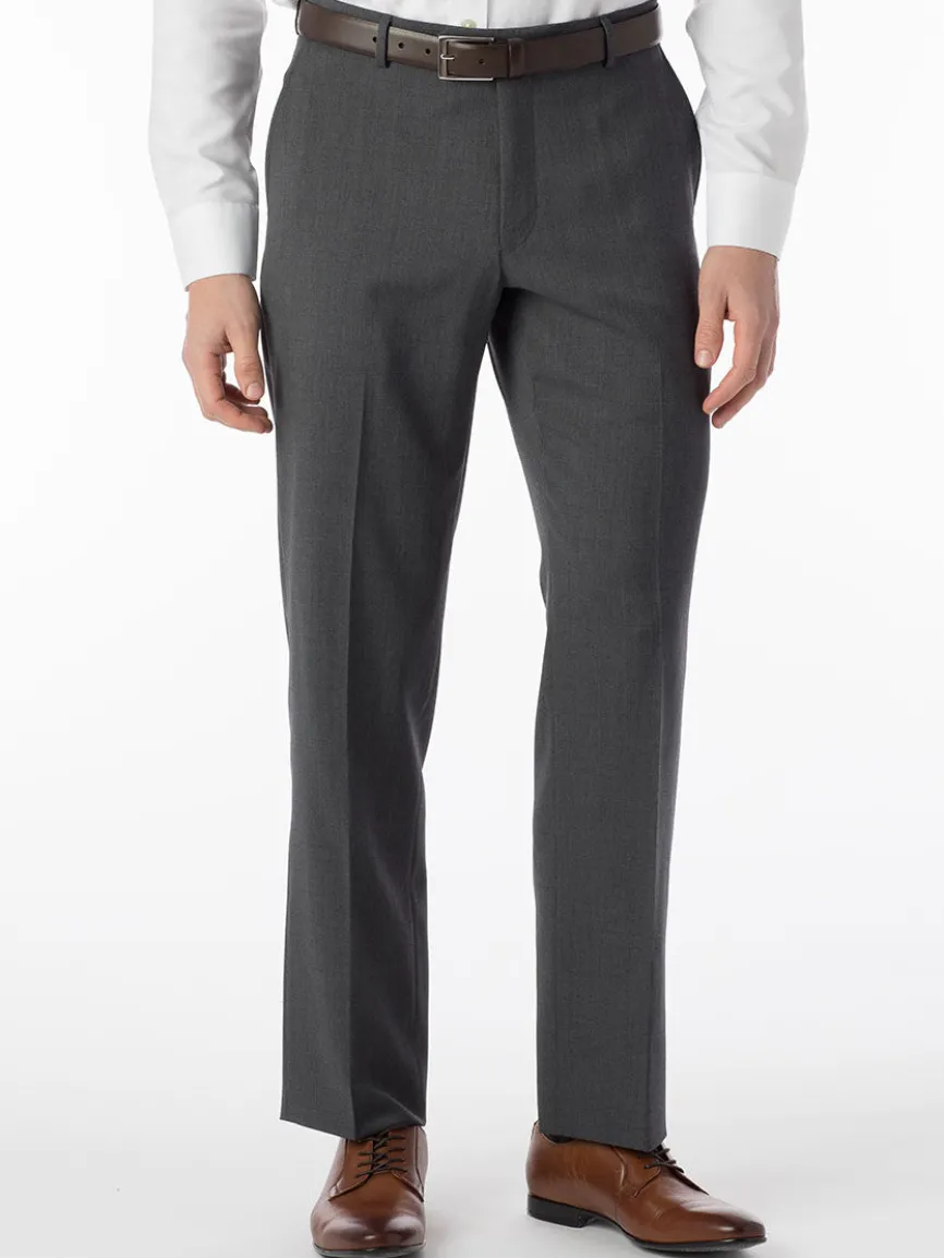 Ballin Theo Comfort 'EZE' Modern Flat Front Pant in Mid Grey