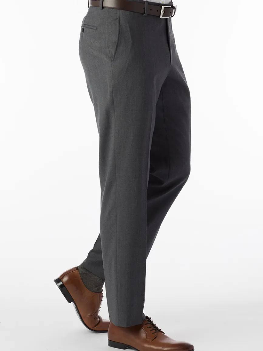 Ballin Theo Comfort 'EZE' Modern Flat Front Pant in Mid Grey
