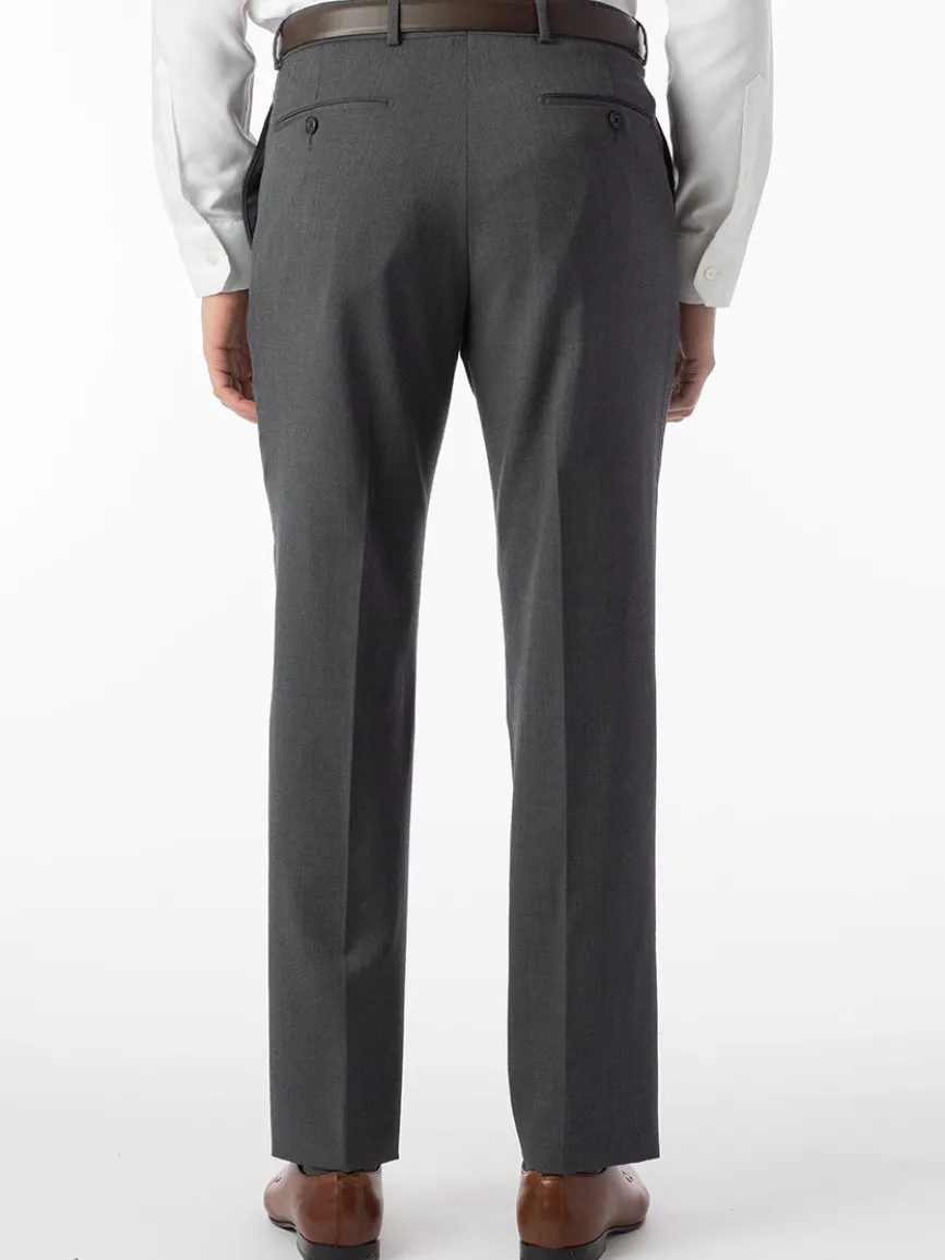 Ballin Theo Comfort 'EZE' Modern Flat Front Pant in Mid Grey