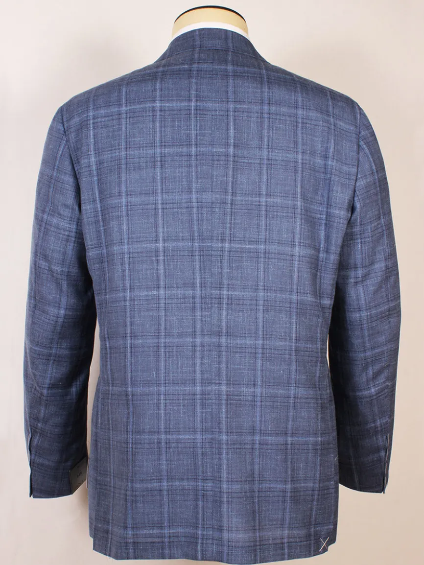 Canali Flap Pocket Sport Jacket in Blue Plaid