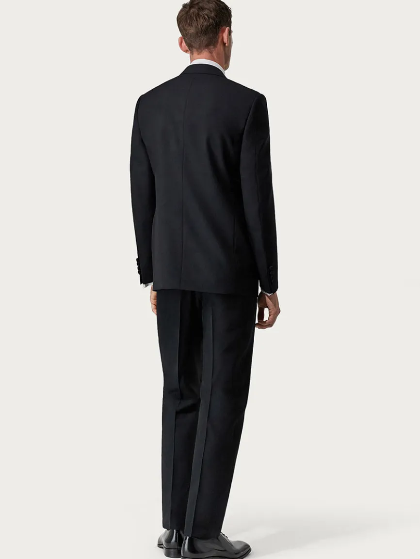 Canali Siena Black Wool Tuxedo With Peak Lapels