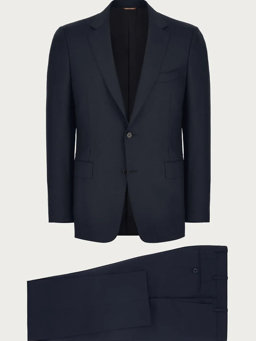 Canali Siena Contemporary Navy Blue Wool Suit